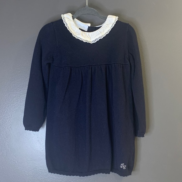 Tartine et Chocolat Navy Dress with White Collar Size 2A - Picture 1 of 3